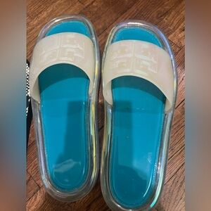 tory burch pool slides EUC size 8 worn twice